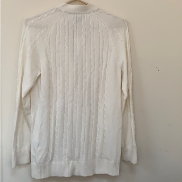 🕊Lands End Women Winter White Cardigan Sweater - Picture 2 of 6